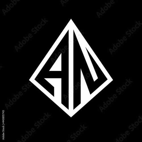 AN logo letters monogram with prisma shape design template