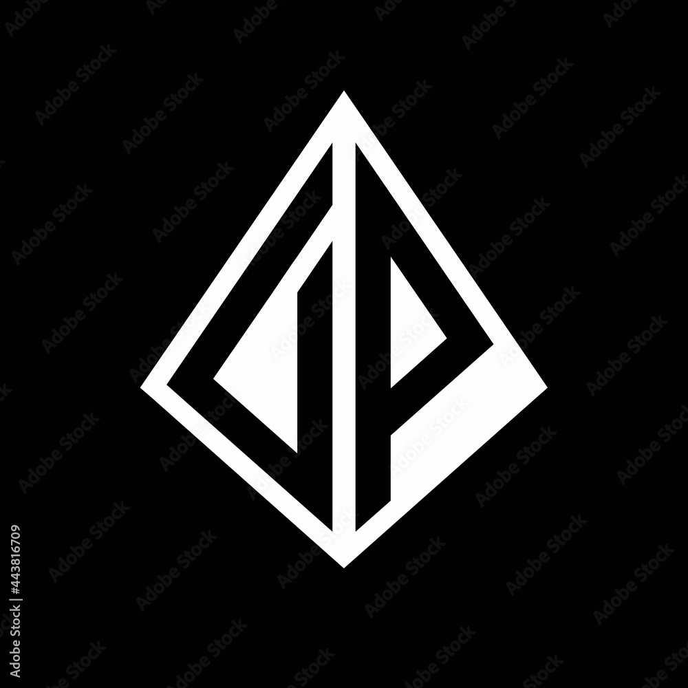 DP logo letters monogram with prisma shape design template DP logo letters monogram with prisma shape design template