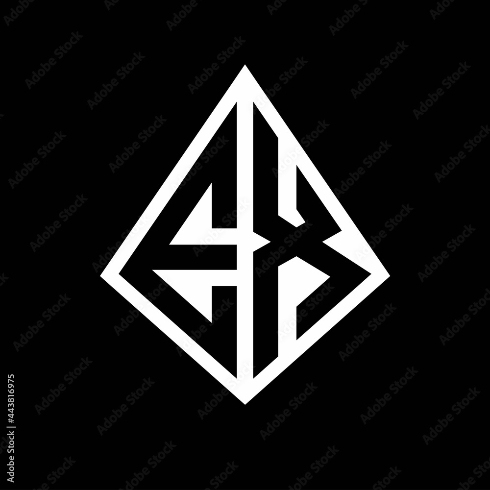 EX logo letters monogram with prisma shape design template EX logo letters monogram with prisma shape design template