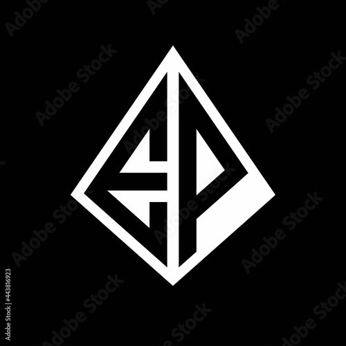 Free Download EP logo letters monogram with prisma shape design template - GFXLoad