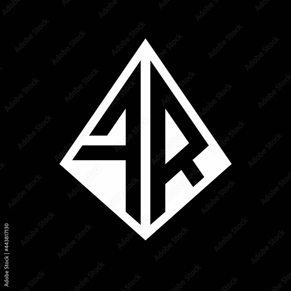 FR logo letters monogram with prisma shape design template FR logo letters monogram with prisma shape design template