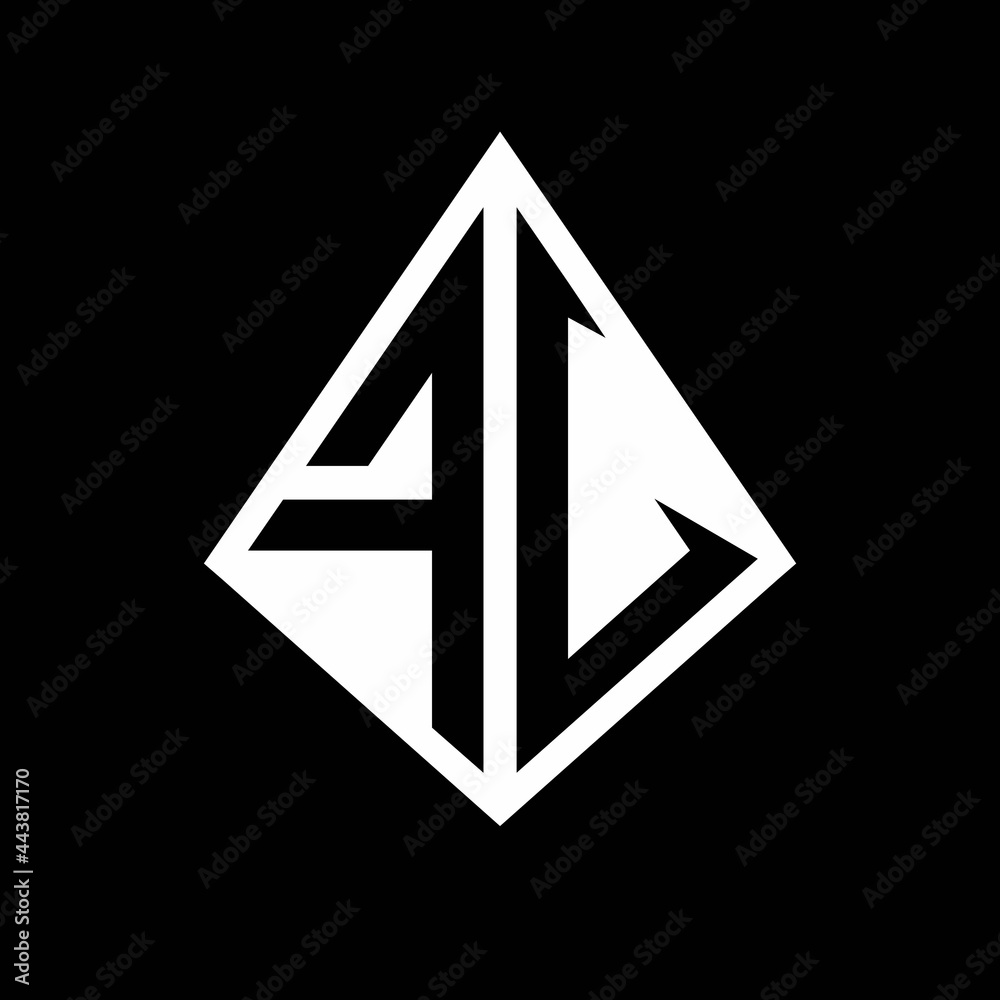 FV logo letters monogram with prisma shape design template FV logo letters monogram with prisma shape design template