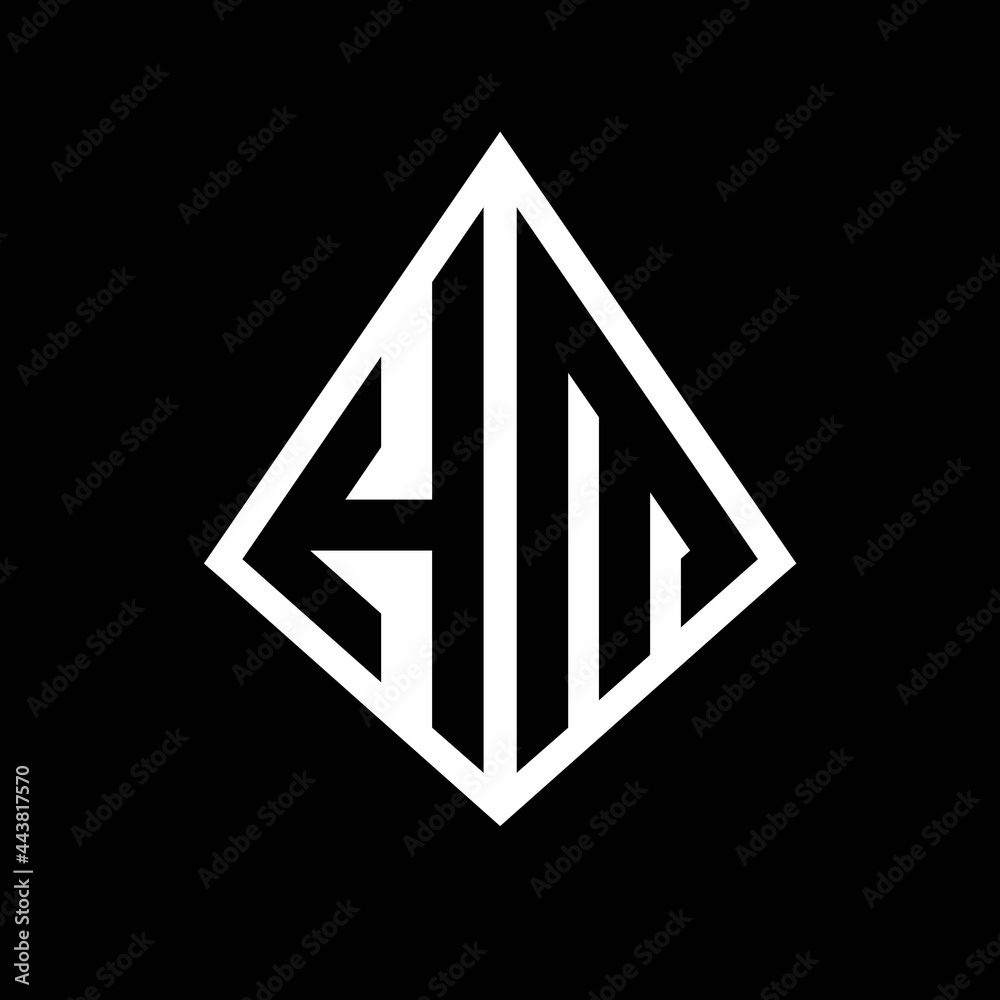 HM logo letters monogram with prisma shape design template HM logo letters monogram with prisma shape design template