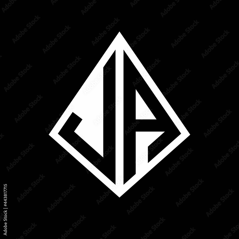 JA logo letters monogram with prisma shape design template JA logo letters monogram with prisma shape design template