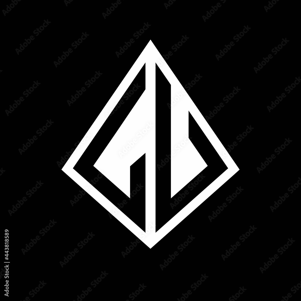 LU logo letters monogram with prisma shape design template LU logo letters monogram with prisma shape design template