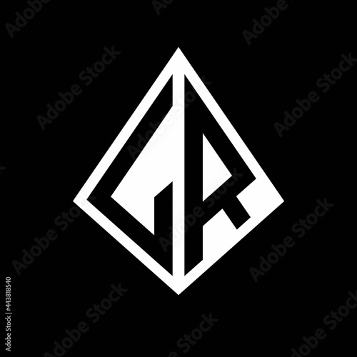 Free Download LR logo letters monogram with prisma shape design template - GFXLoad