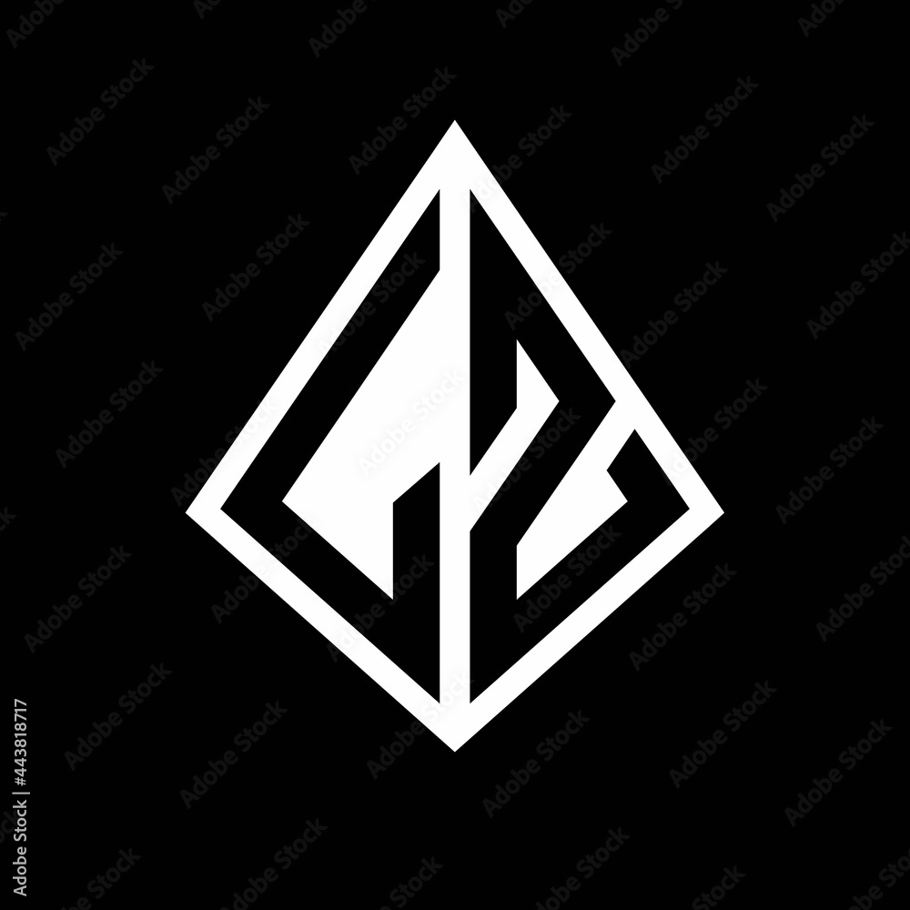 LZ logo letters monogram with prisma shape design template LZ logo letters monogram with prisma shape design template