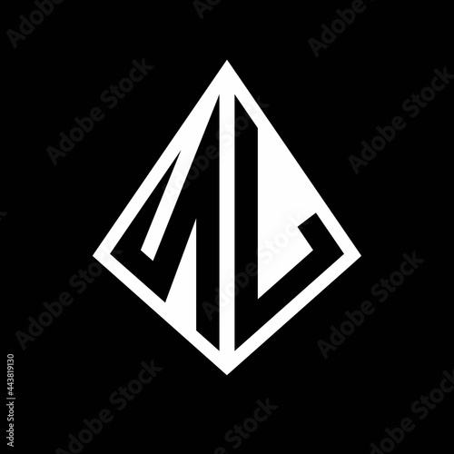 Free Download NL logo letters monogram with prisma shape design template - GFXLoad