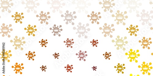 Light Green, Yellow vector background with covid-19 symbols.