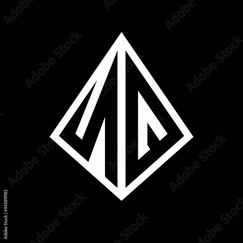 Free Download NQ logo letters monogram with prisma shape design template - GFXLoad
