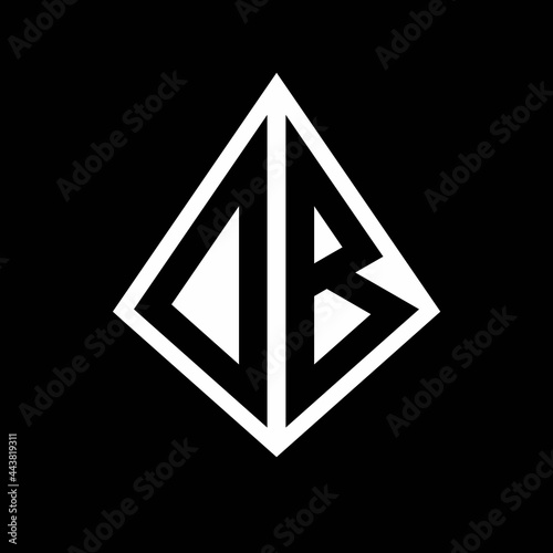 Free Download OB logo letters monogram with prisma shape design template - GFXLoad