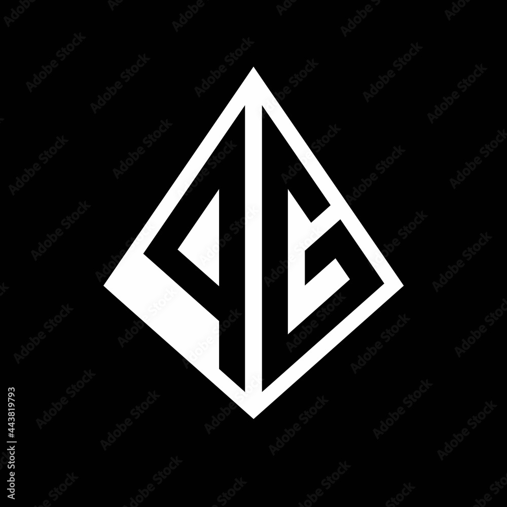 PG logo letters monogram with prisma shape design template PG logo letters monogram with prisma shape design template