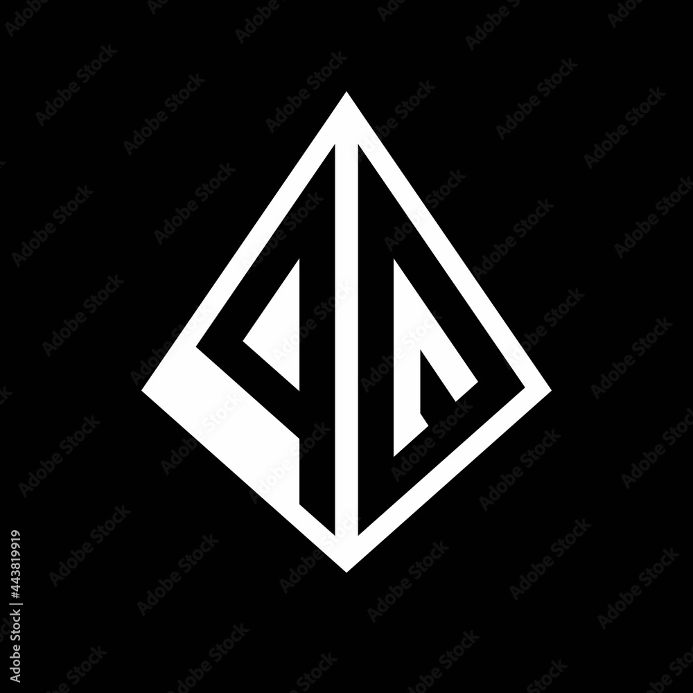 PQ logo letters monogram with prisma shape design template PQ logo letters monogram with prisma shape design template