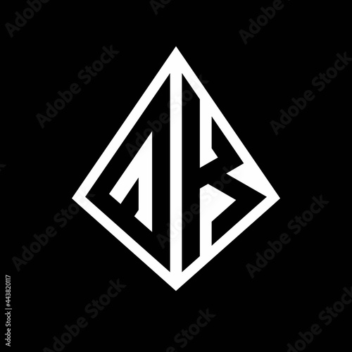 Free Download QK logo letters monogram with prisma shape design template - GFXLoad