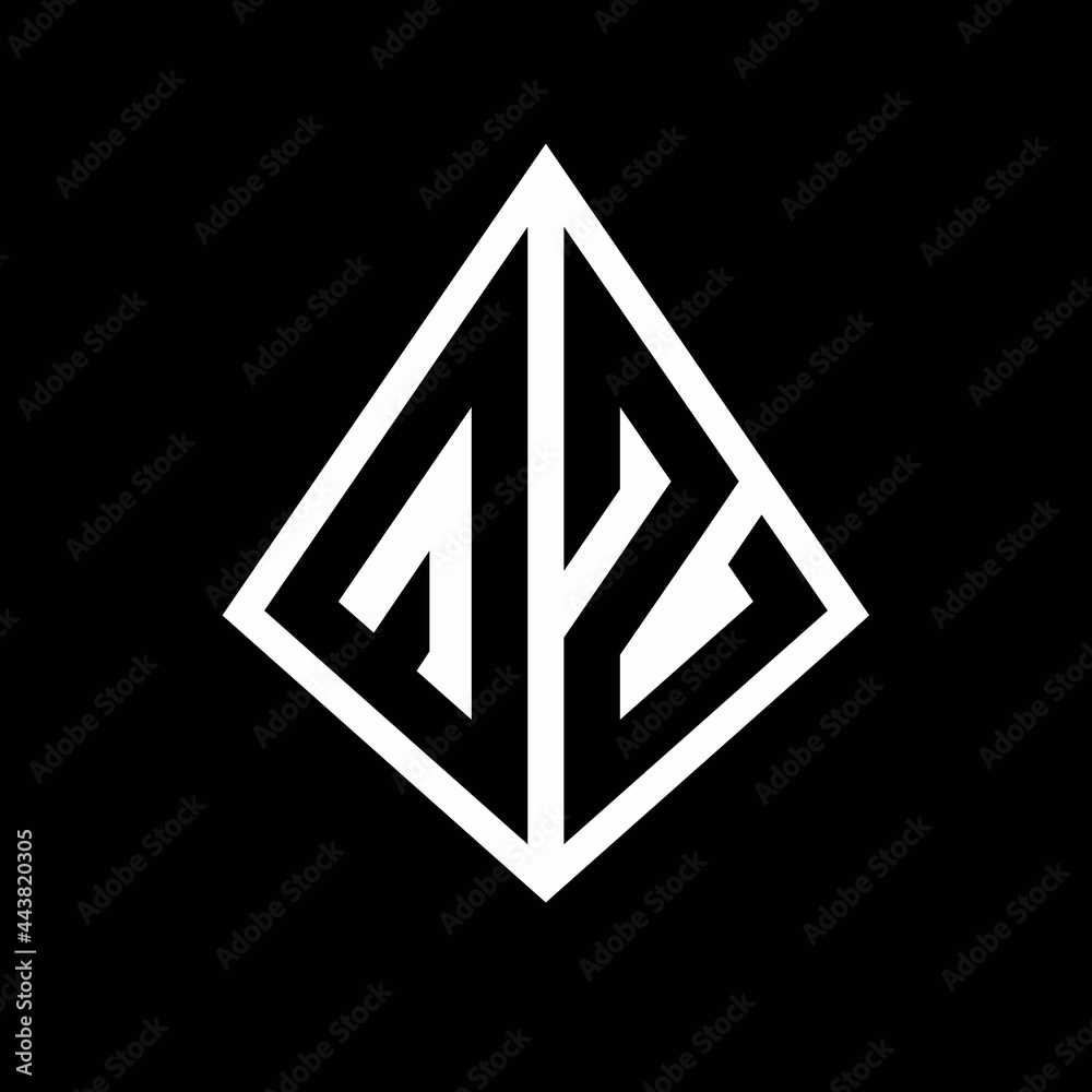 QZ logo letters monogram with prisma shape design template QZ logo letters monogram with prisma shape design template