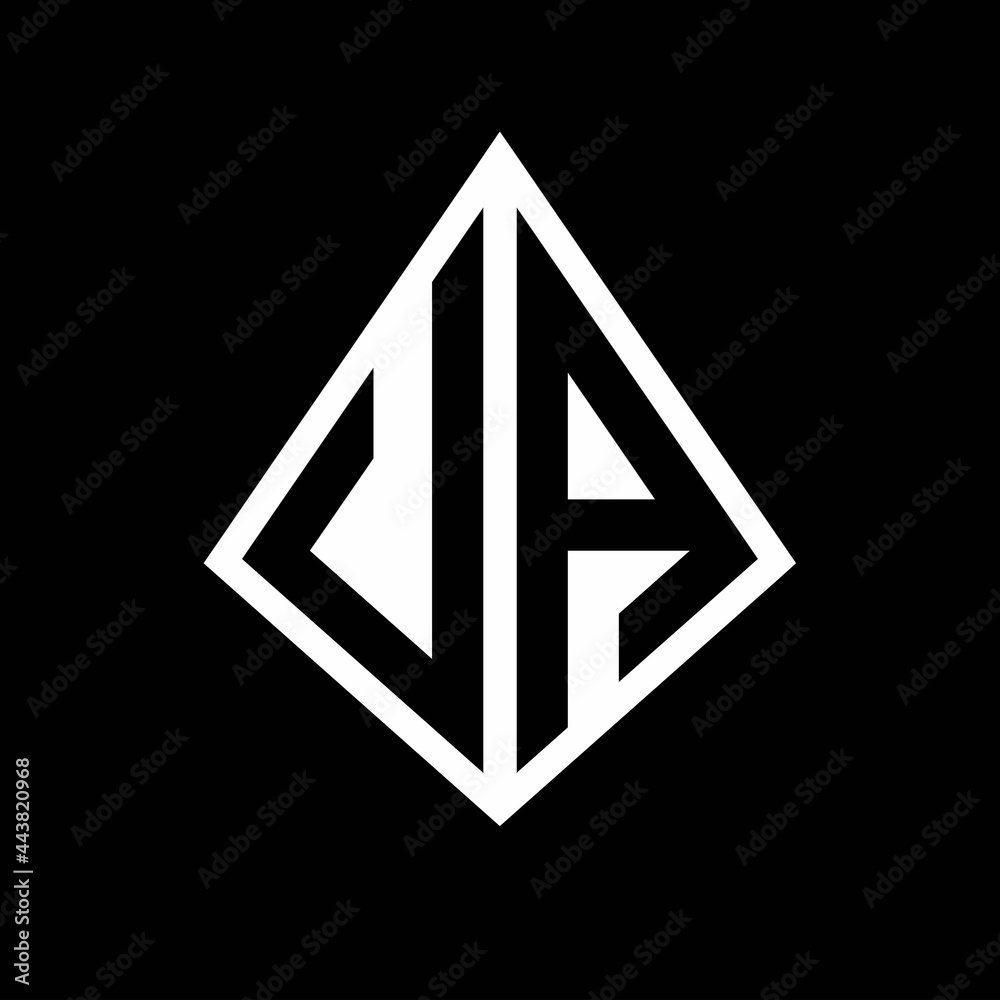 UA logo letters monogram with prisma shape design template UA logo letters monogram with prisma shape design template