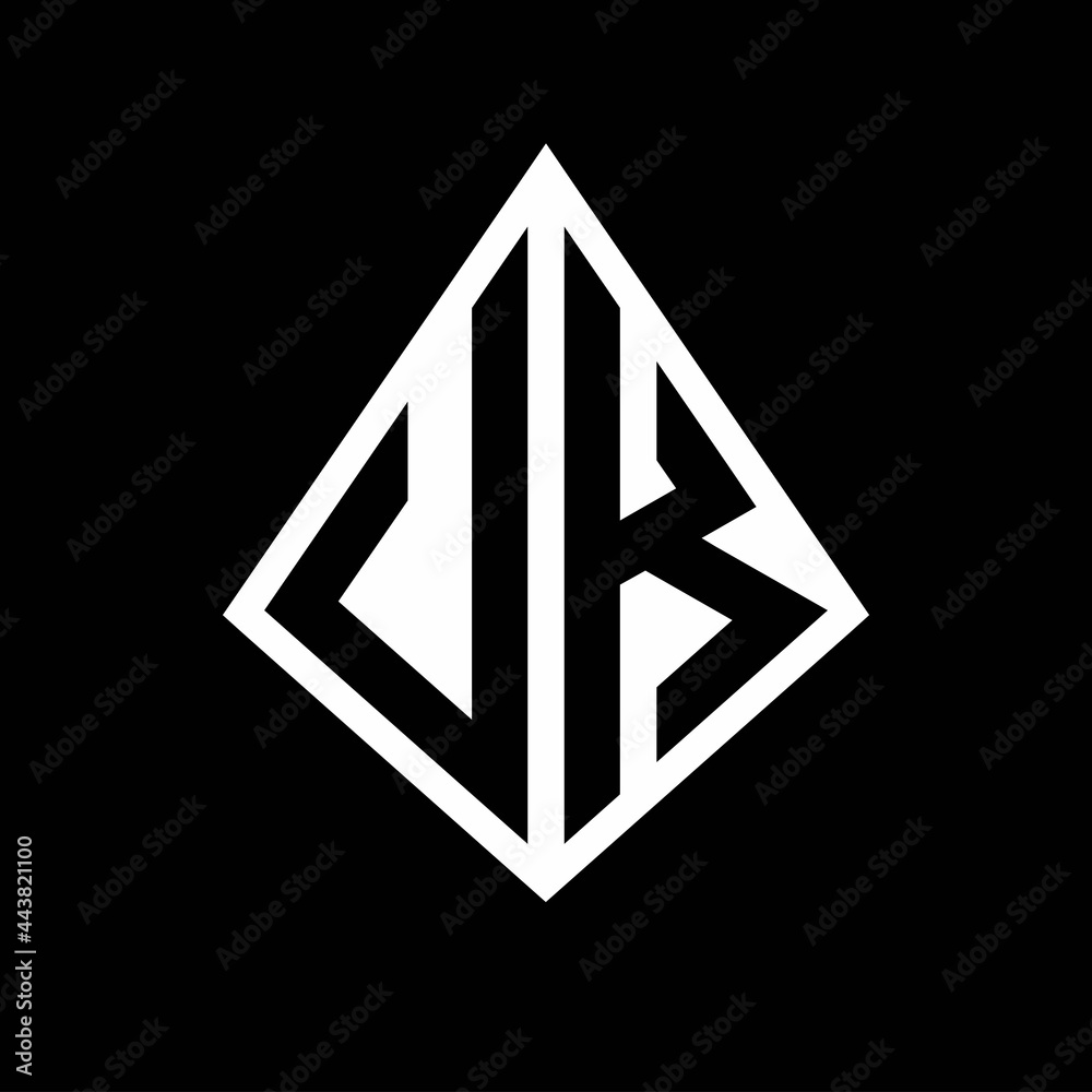 UK logo letters monogram with prisma shape design template UK logo letters monogram with prisma shape design template