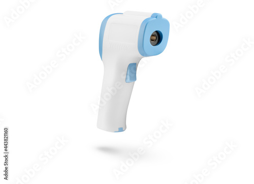 Digital non contact wireless infrared thermometer isolated on white background front view (ID: 443821160)