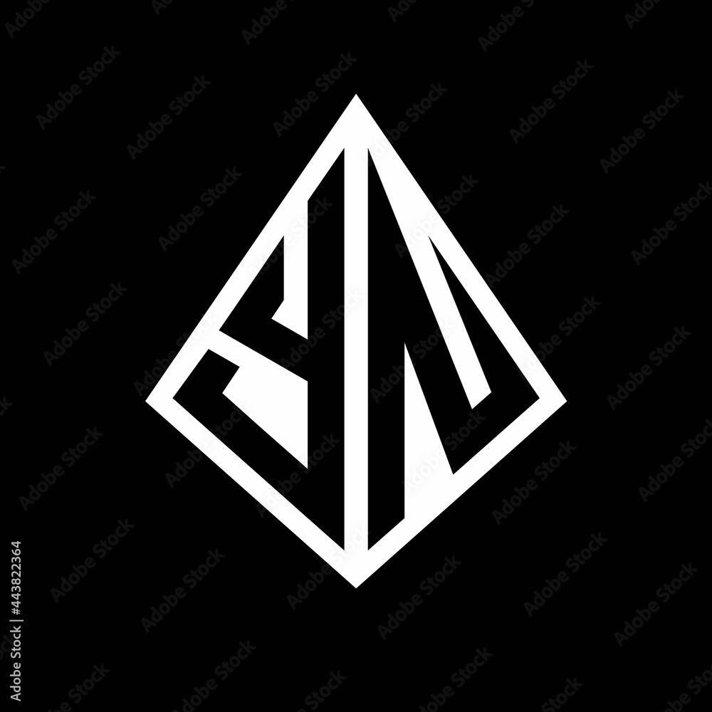 YN logo letters monogram with prisma shape design template - obrazy, fototapety, plakaty 