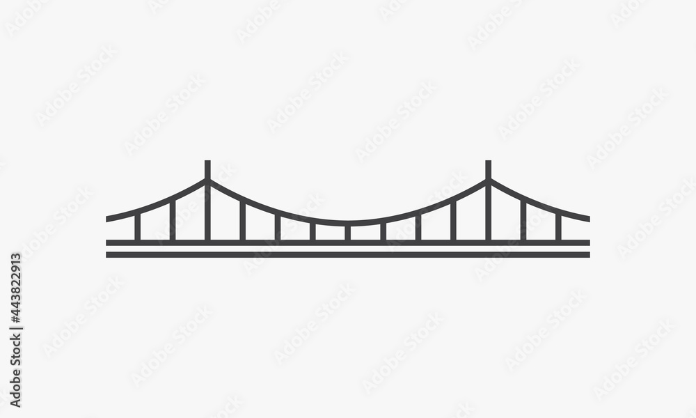 Fototapeta premium bridge icon vector on white background.