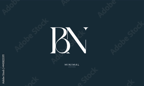 Monogram icon logo BN photo