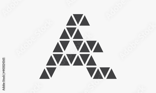 triangle geometric shape letter AE design vector.