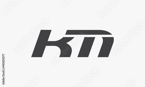KM logo speed isolated on white background.
