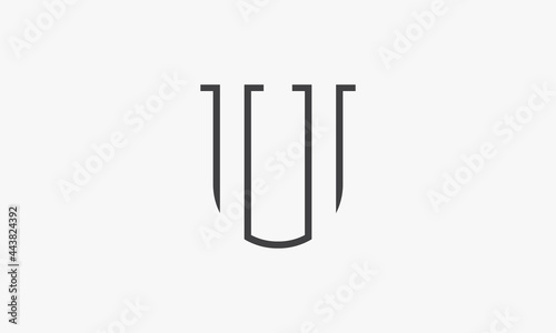 letter U line logo design concept.