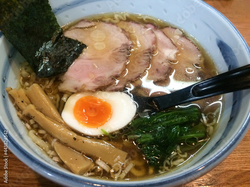 Soy sauce Flavored Shoyu Ramen with Grilled Pork, Soft Boiled Egg