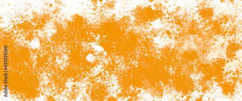 オレンジの水彩の筆の跡、背景素材、テクスチャ	