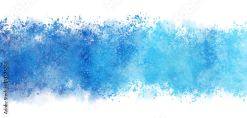 横長の青色、水色の水彩の筆の跡、背景素材、テクスチャ	