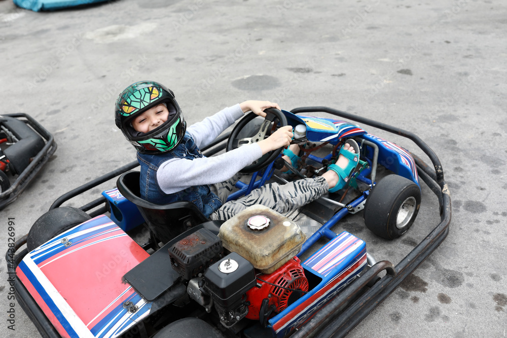 Kid in shifter kart