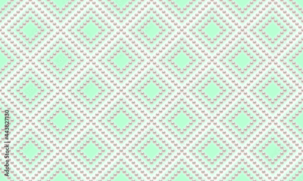 Blue luxury background with small pearls and rhombuses. Seamless vector illustration. Blue luxury background with small pearls and rhombuses. Seamless vector illustration.