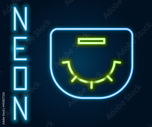 Glowing neon line Poker table icon isolated on black background. Colorful outline concept. Vector Illustration