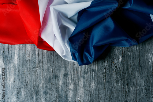 flag of france on a gray rustic background photo