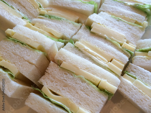Cheese and Lettuce sandwitches Close-up