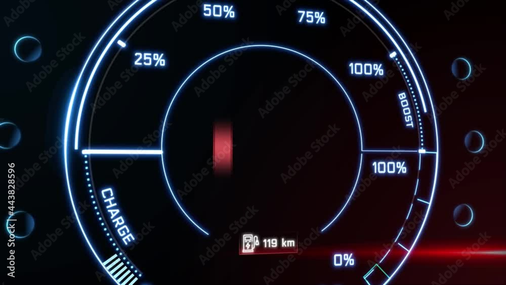 Electric car charging at power charging station. Electric car battery