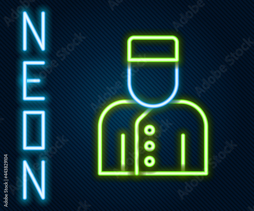 Glowing neon line Concierge icon isolated on black background. Colorful outline concept. Vector