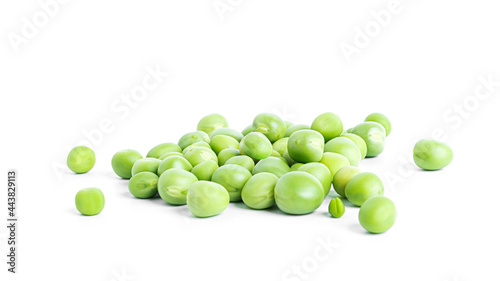 Green peas isolated on a white background.