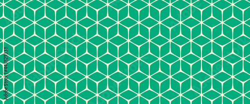 Vector seamless geometric patterns with abstract ornament design isolated on green background