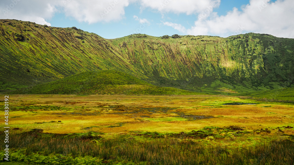 The landscape of Corvo island in the Azores