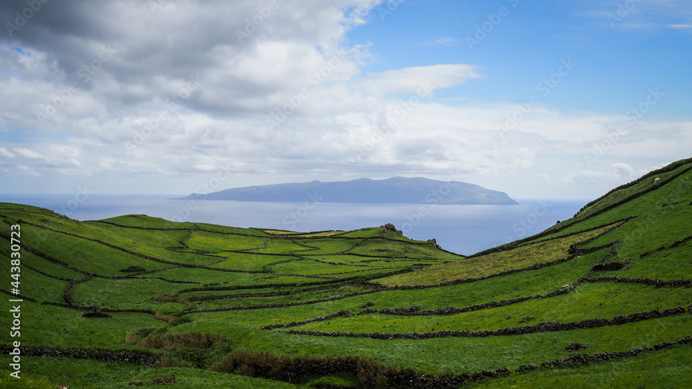 The landscape of Corvo island in the Azores