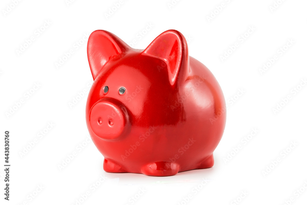 Red piggy Bank isolated on white background Red piggy Bank isolated on white background