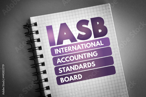 IASB - International Accounting Standards Board acronym on notepad, business concept background photo