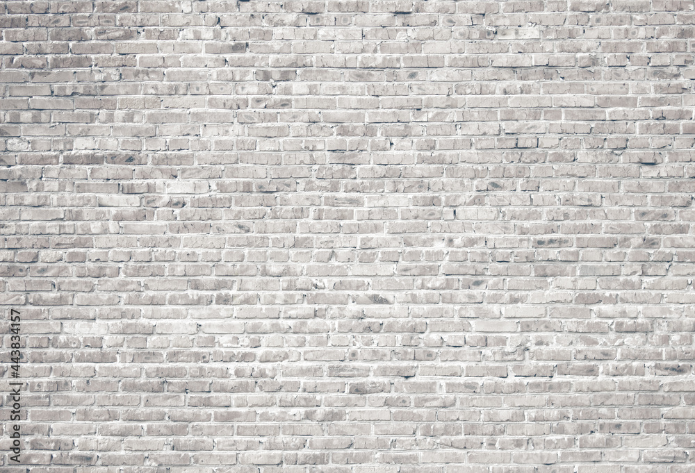 White grunge brick wall background. Painted texture
