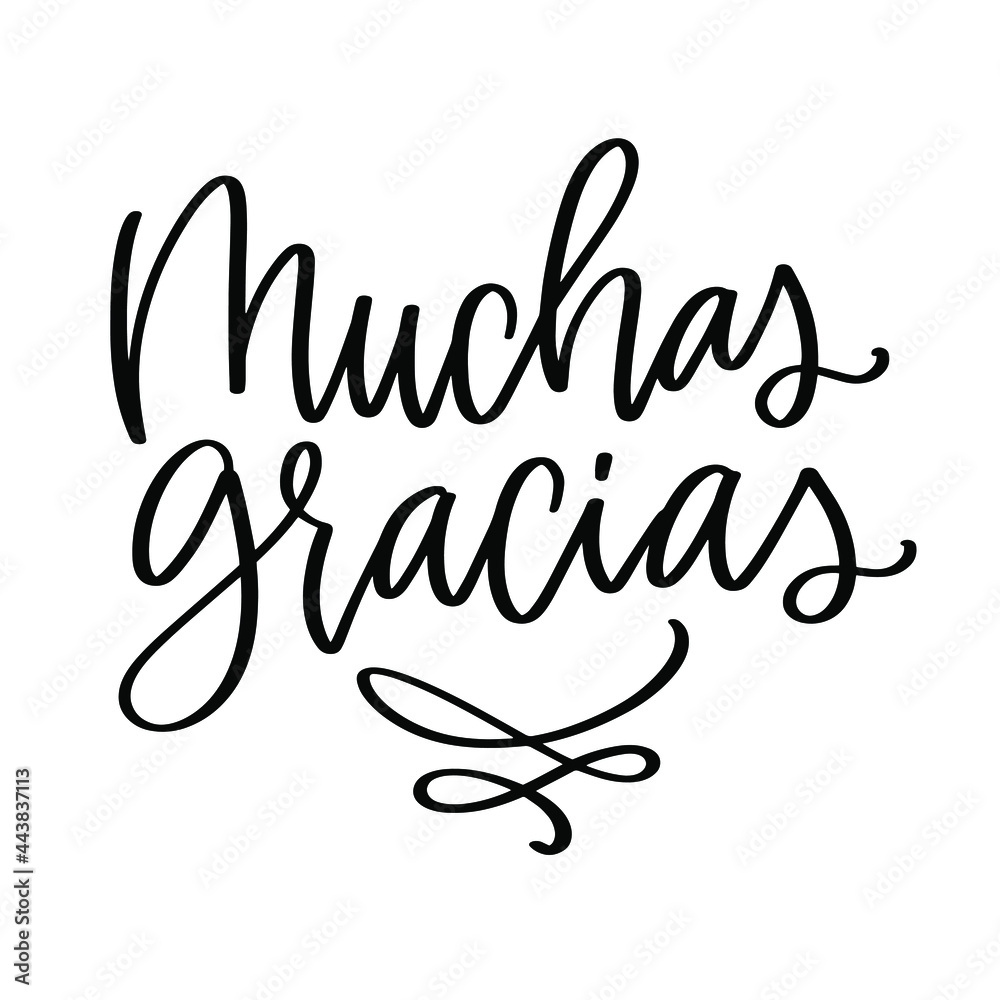 Muchas gracias which means Thank you very much in Spanish language ...
