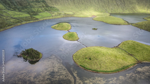 The landscape of Corvo Island in the Azores