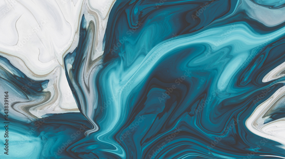 Obraz premium Illustration of liquid acrylic resin. Divorces and smooth lines of paint, colors. Pearl modulations. Abstraction of acrylic, epoxy, halftones. 3d illustration