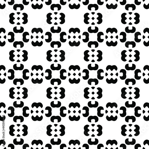 floral seamless pattern background.Geometric ornament for wallpapers and backgrounds. Black and white pattern.retained white elements to easily change the color of the inside of the black patterns. 