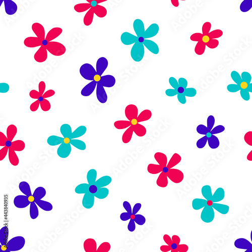 Seamless pattern with colorful flowers